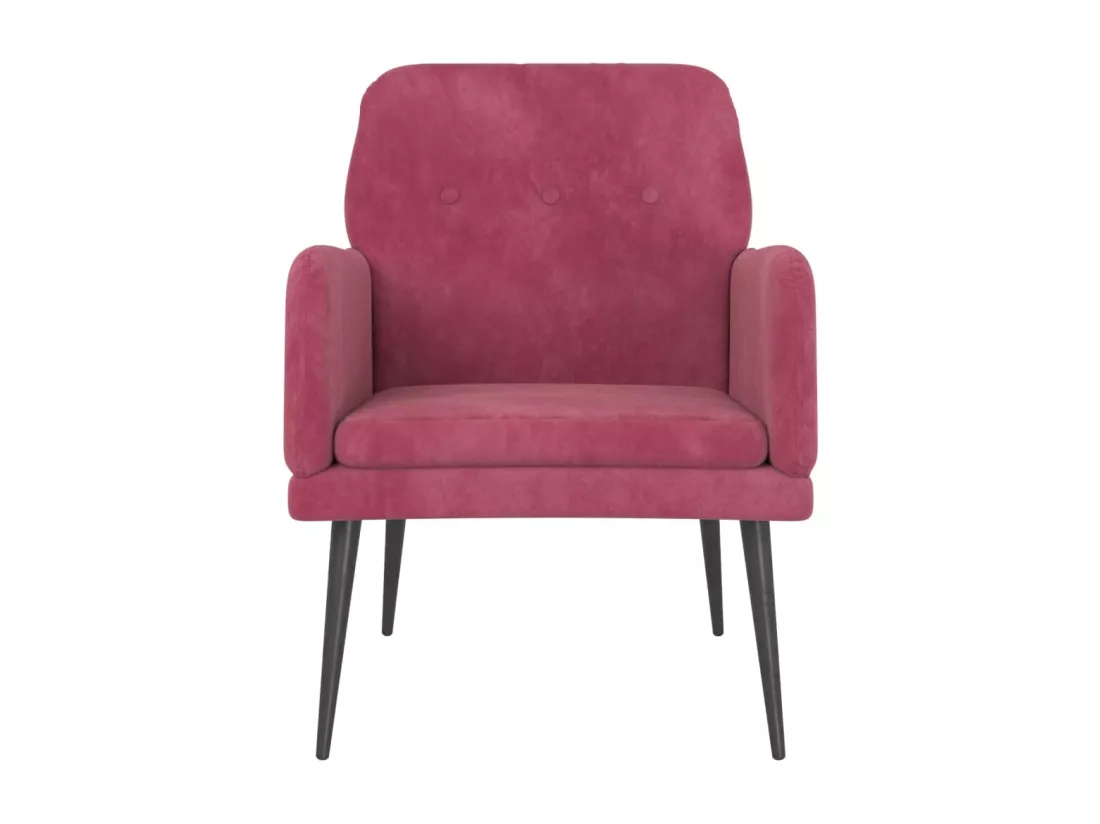 Fauteuil Rouge bordeaux 62x79x79 cm Velours