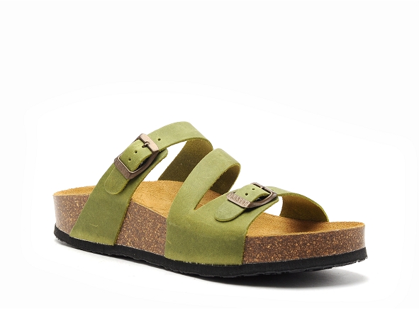 Plakton mules et sabots plats femme cp bolino 341210 vert