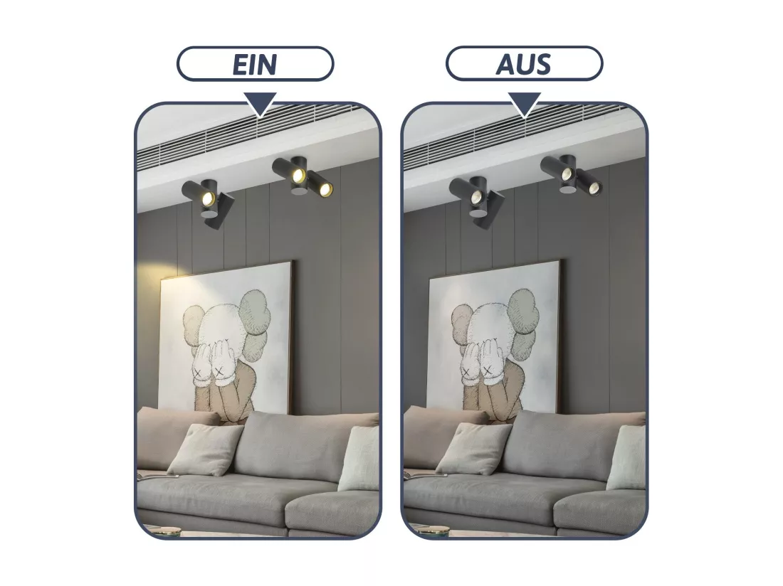 NETTLIFE Plafonnier 2 Spots de Plafond Noirs - GU10 Métal Moderne Pivotant 180°Intérieur MAX.25W pour Salon Couloir Chambre Cuisine (sans Ampoule)