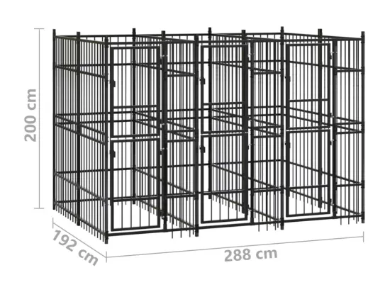 Chenil cage enclos pac noire 288 x 192 x 200 cm 02_0041857