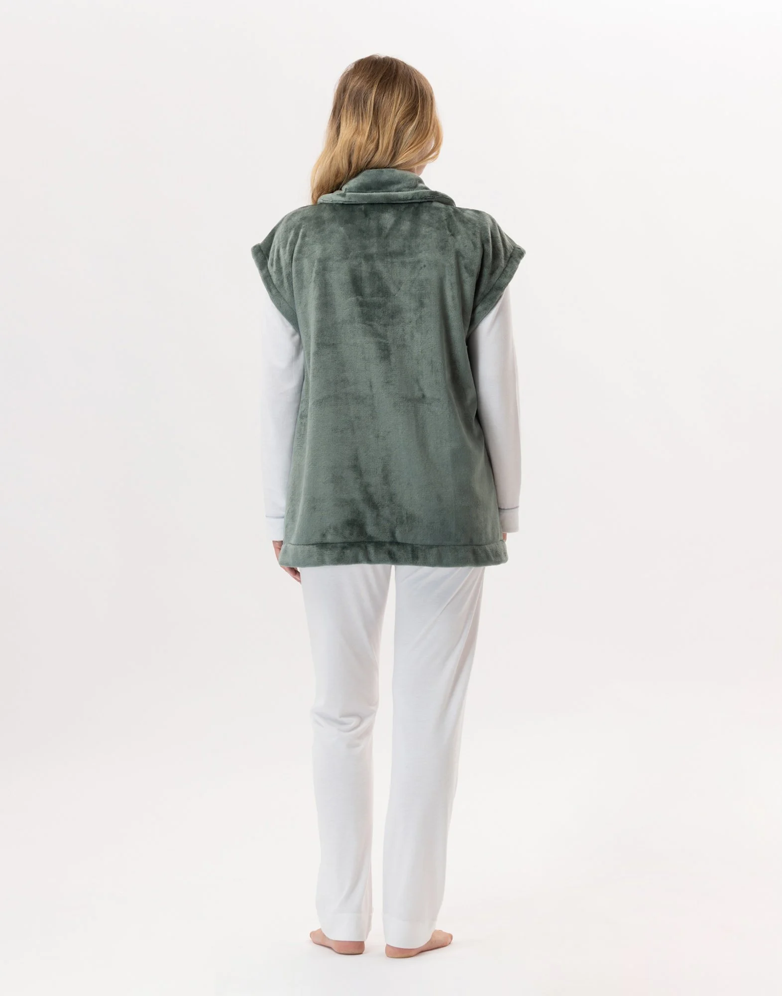 ESSENTIEL 876 - Veste en peluche flanelle | Vert