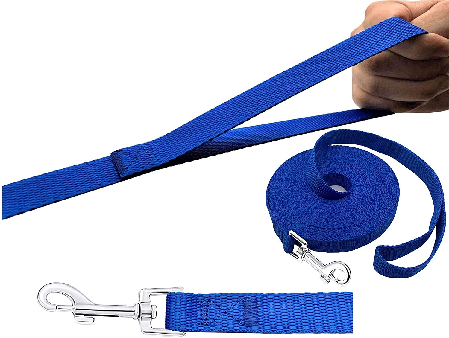 (9m) Extra Lange Hunde Leine Nylon Schleppleine mit Handschlaufe - Blau