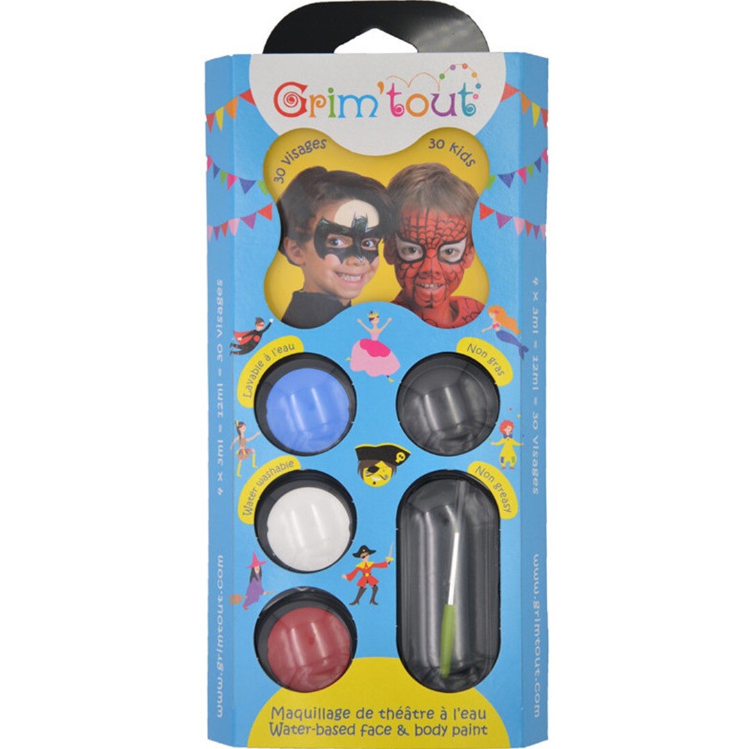 Grim'tout schminkset 4 kleuren - superhelden