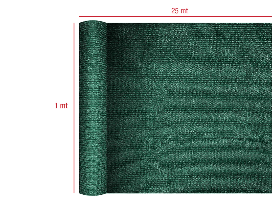 Filet d'ombrage de jardin 90% Brise-vent vert 1x25 mt