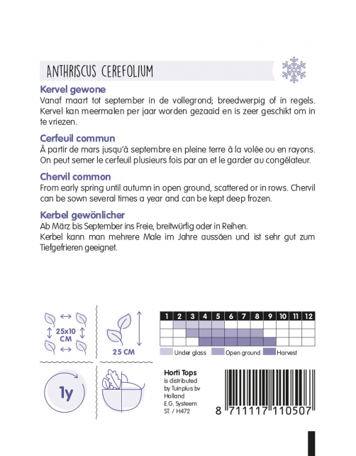 Hortitops Kervel - Kruidenzaden - 5 g