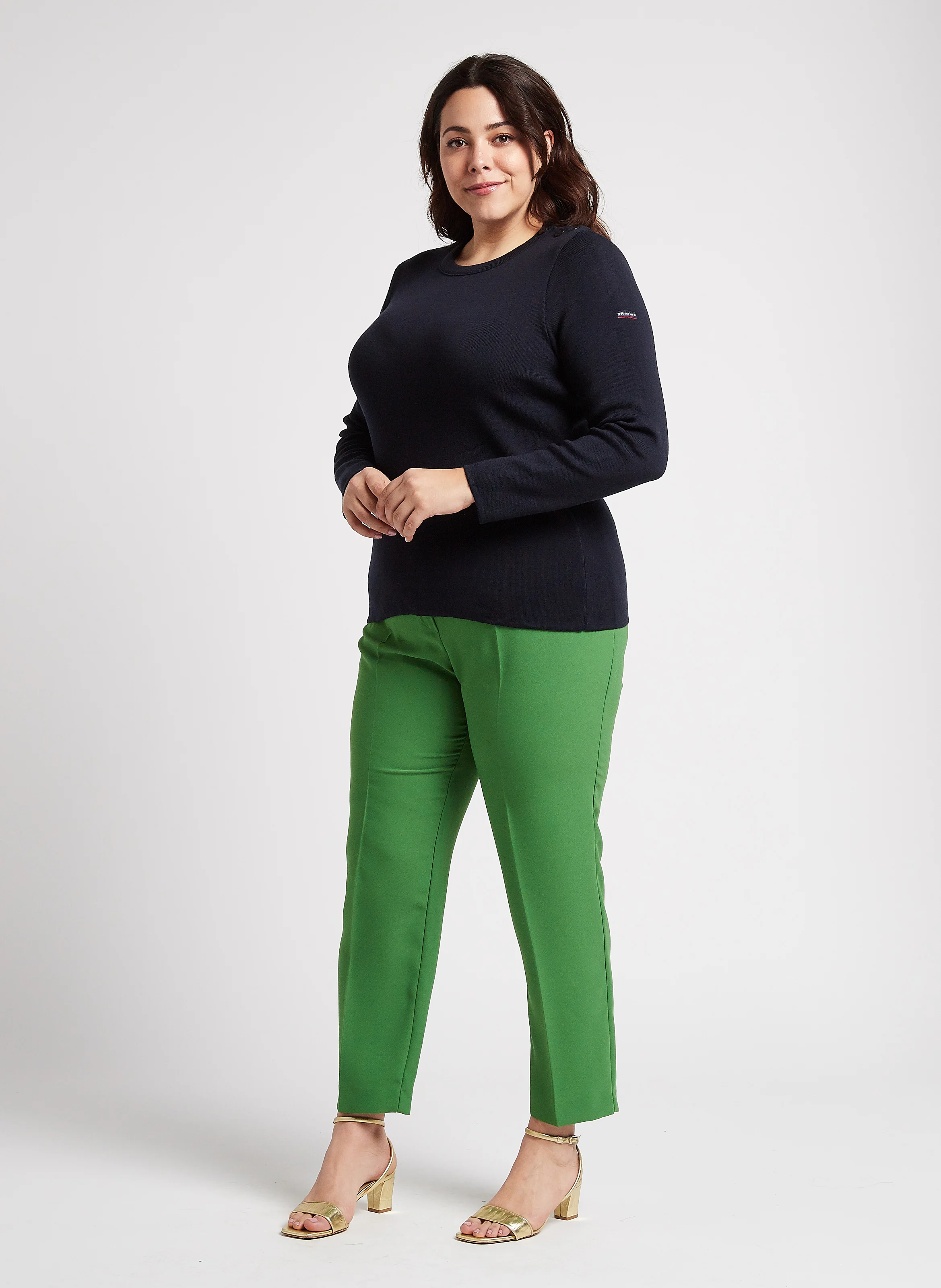 BRIAC - Pull col rond rayé en laine | Bleu