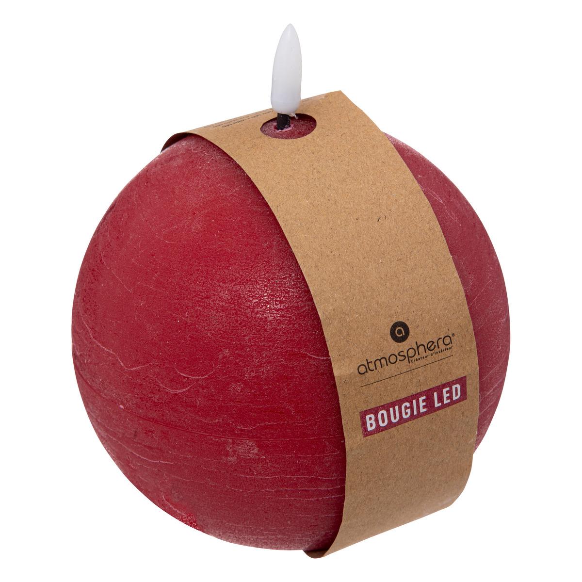 BOUGIE BOULE LED MOLIA ROUGE D.12CM