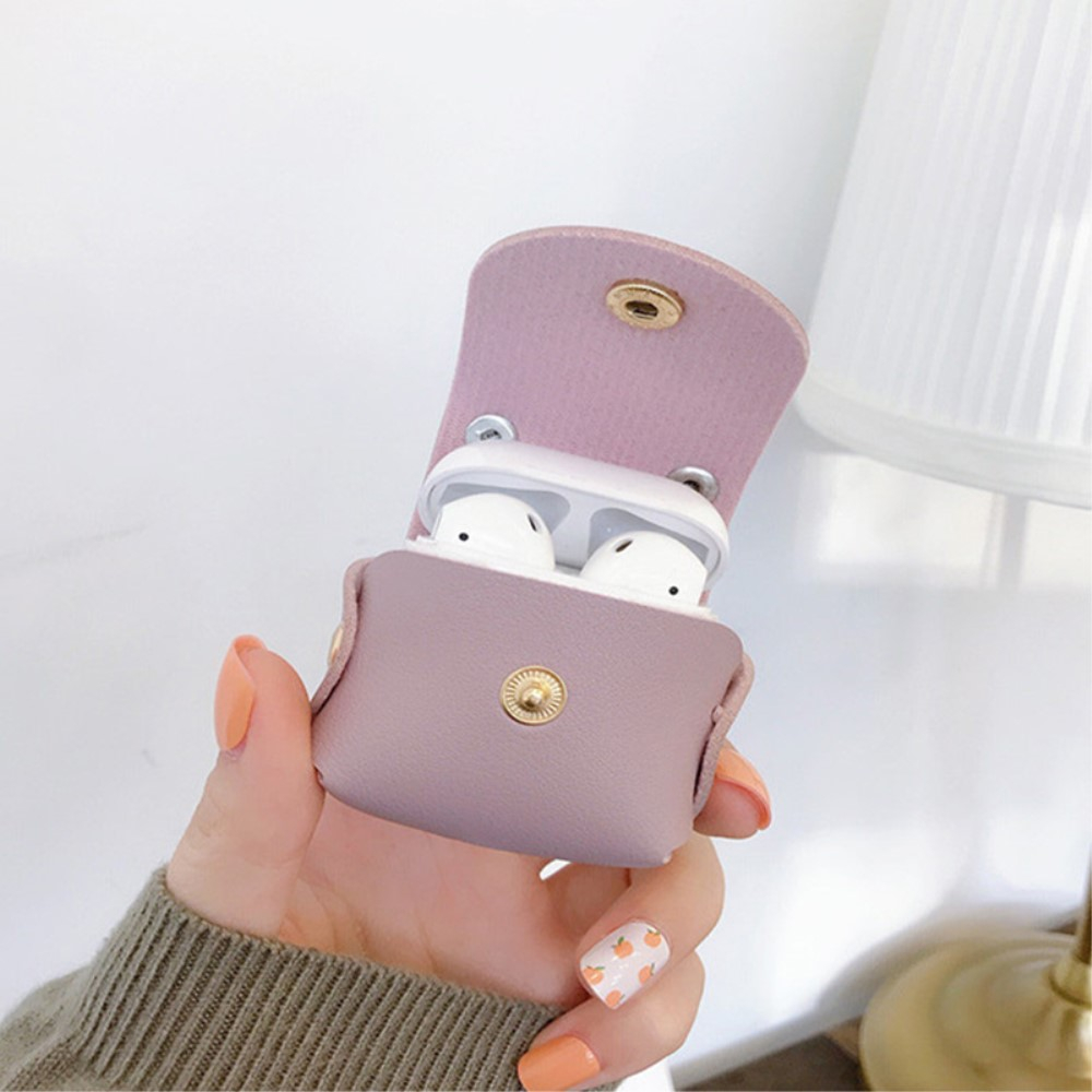 AirPods (1. & 2. Gen.) Leder Case Schutzhülle mit Schlüsselring   Tasseln - Rosa
