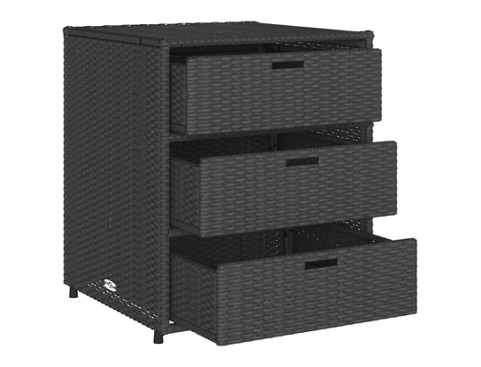 VIDAXL - Armoire de jardin Armoire de rangement de jardin noir 55x59x69 cm résine tress...