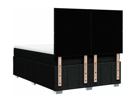 Sommier à lattes de lit avec matelas Noir 140x190 cm Tissu
