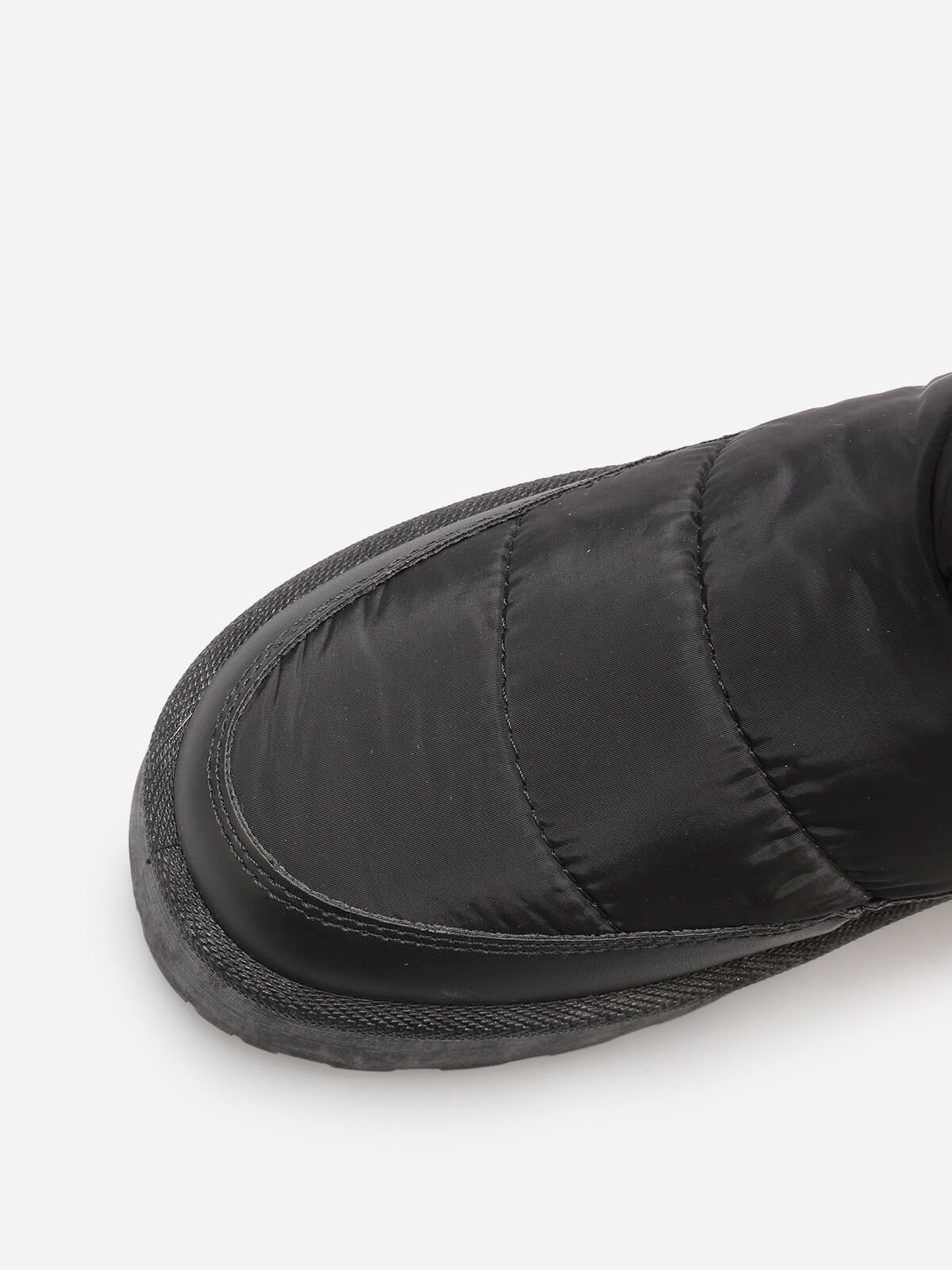 Boots matelassées et fourrées à plateforme- Noir