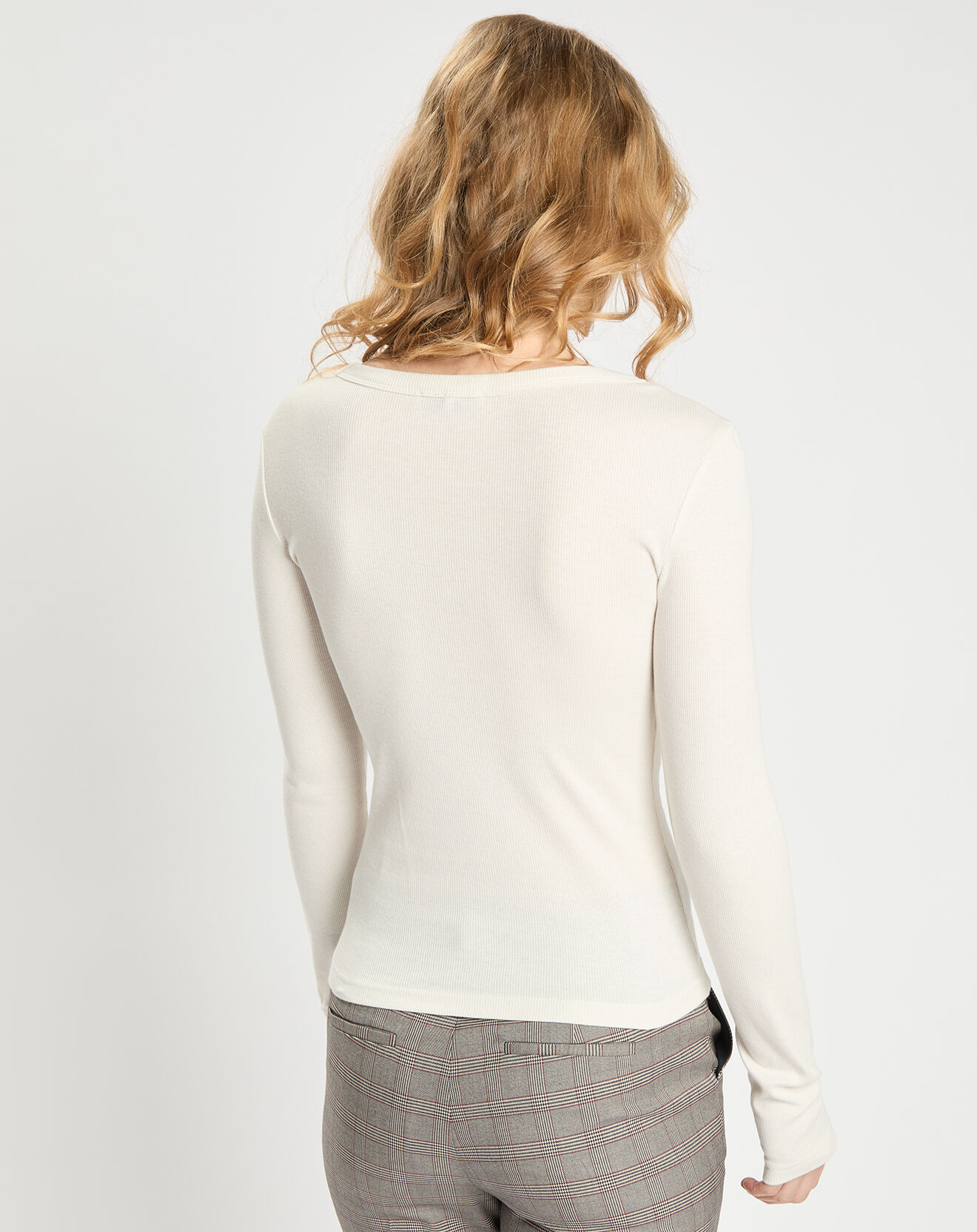 Tommy Hilfiger T-Shirt Henley slim écru
