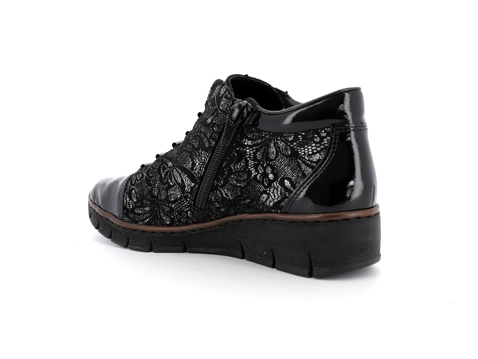 Rieker-53778 Synthétique Noir