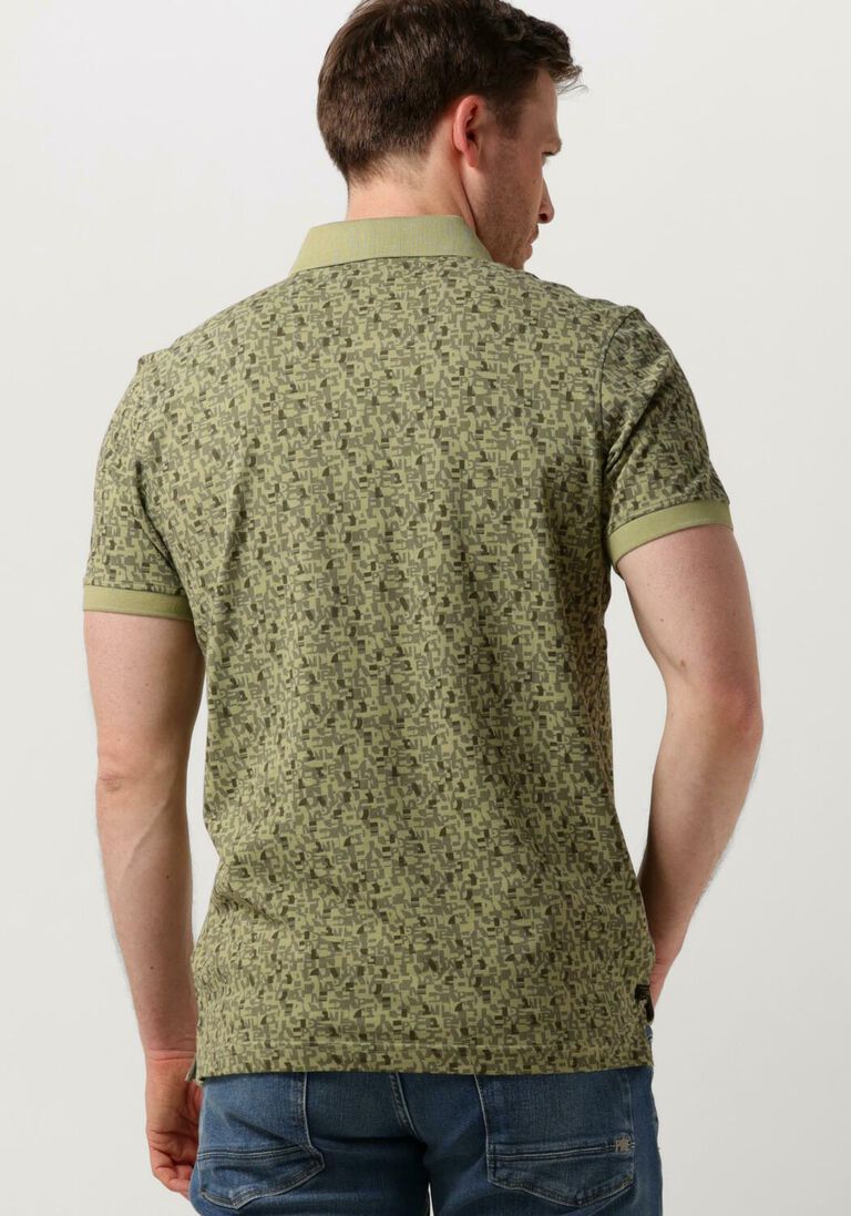 PME LEGEND groene pme legend polo short sleeve polo fine pique all over print