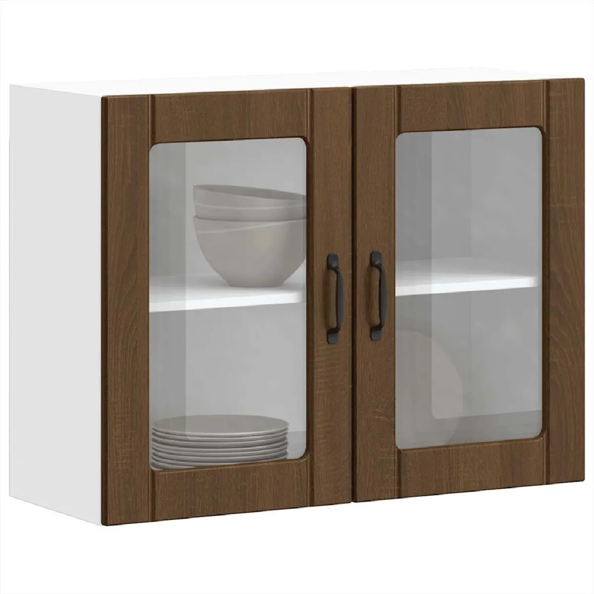 vidaXL Armoire murale de cuisine Lucca chêne marron