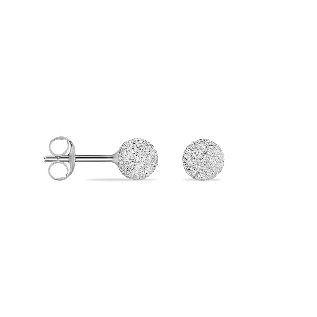 Boucles D'oreilles Puces Ayana Argent Blanc