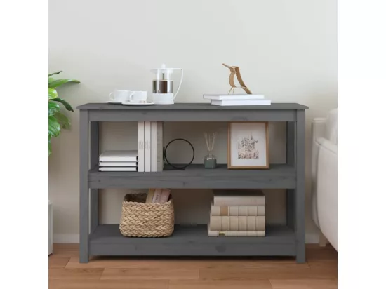 Table console Gris 110x40x74 cm Bois massif de pin