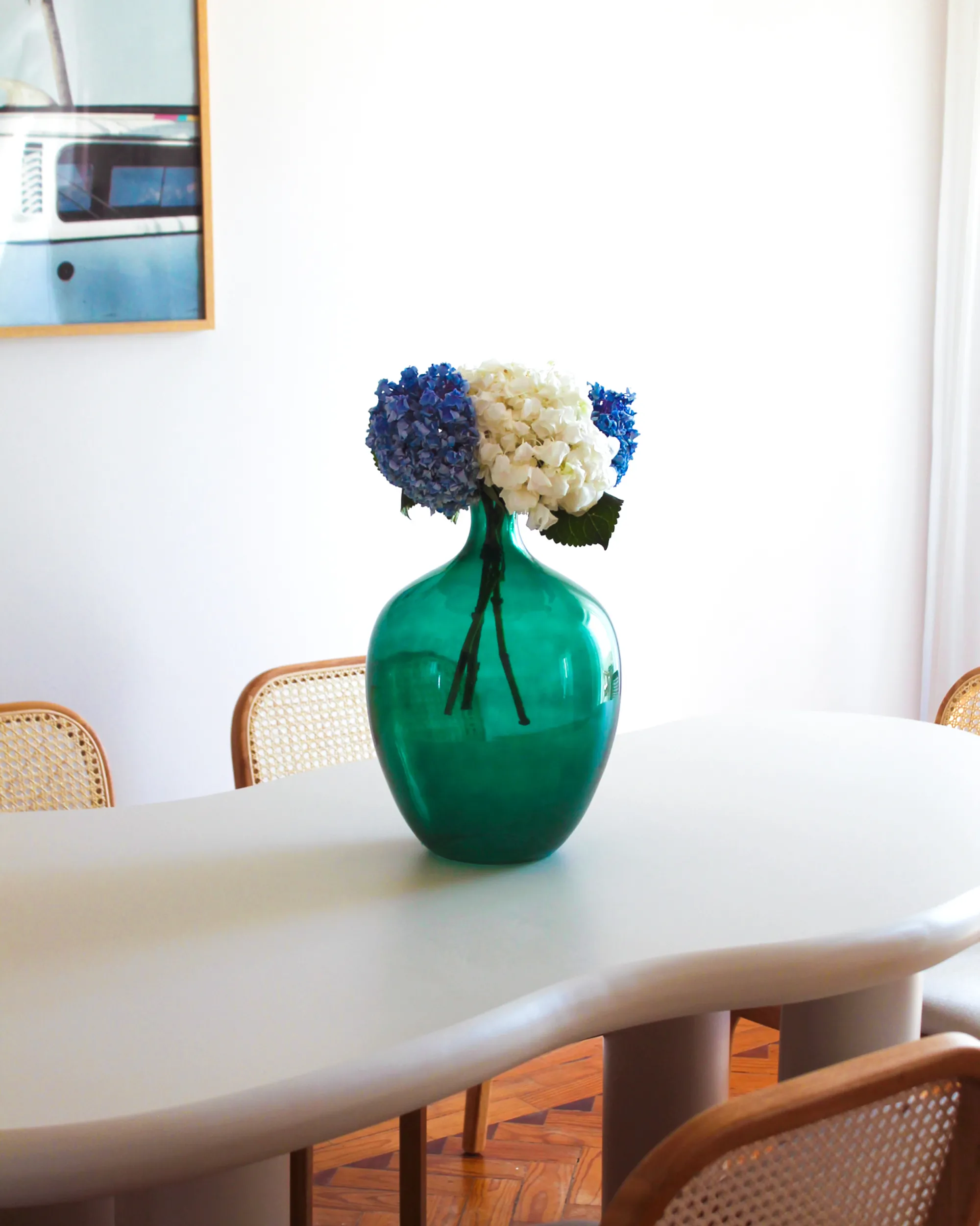 Bloemenvaas ROTI Glas 39 cm Turquoise