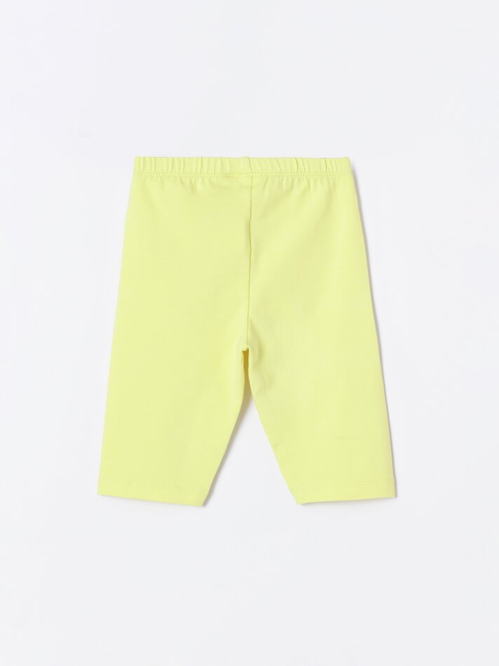 Conjunto com 2 Leggings Capri Combinando - Amarelo Claro