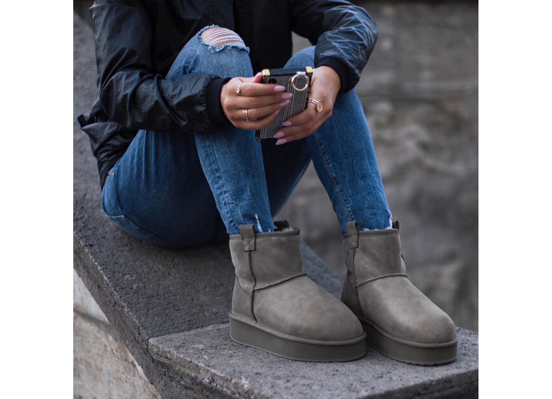 Foy flatform micro gris