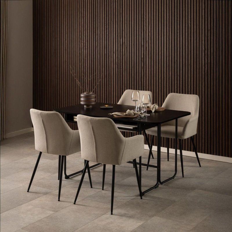 Giga Living - Eettafel Darrel - Zwart - MDF - Uitschuifbaar