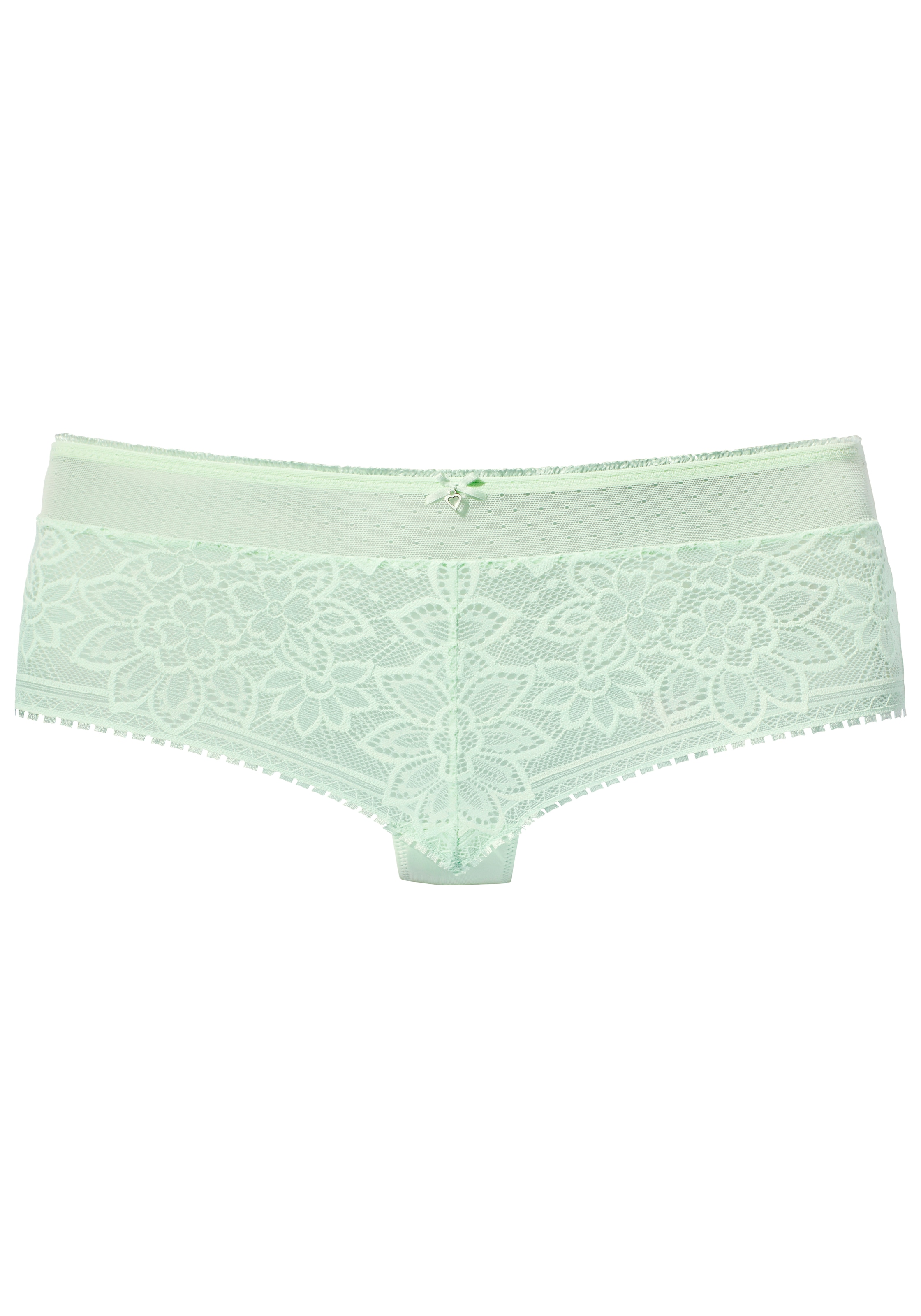 LASCANA Panty , aus blumiger Jacquardspitze mit hübschem Accessoire