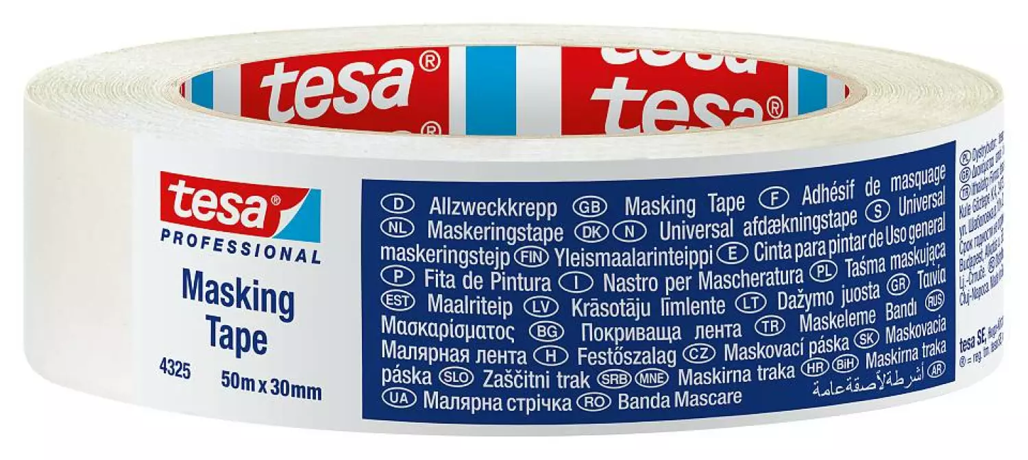 Tesa 04325 Precision Mask Afplaktape - Creme - 38mm x 50m