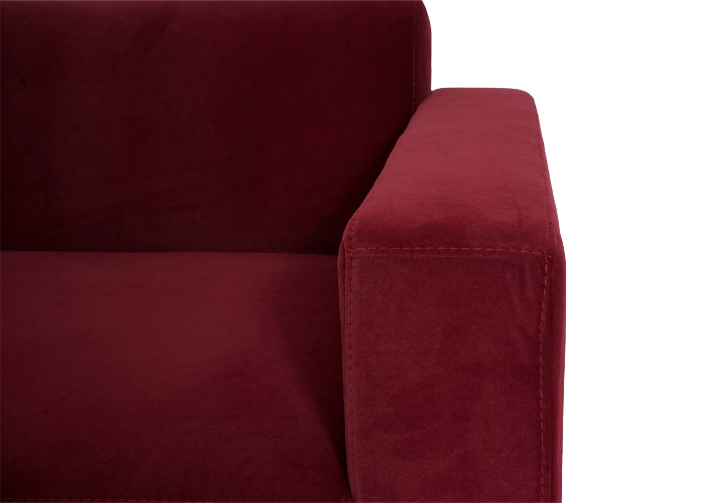 Ecksofa MCW-J60, Couch Sofa mit Ottomane links, Made in EU, wasserabweisend 247cm ~ Samt bordeaux-rot