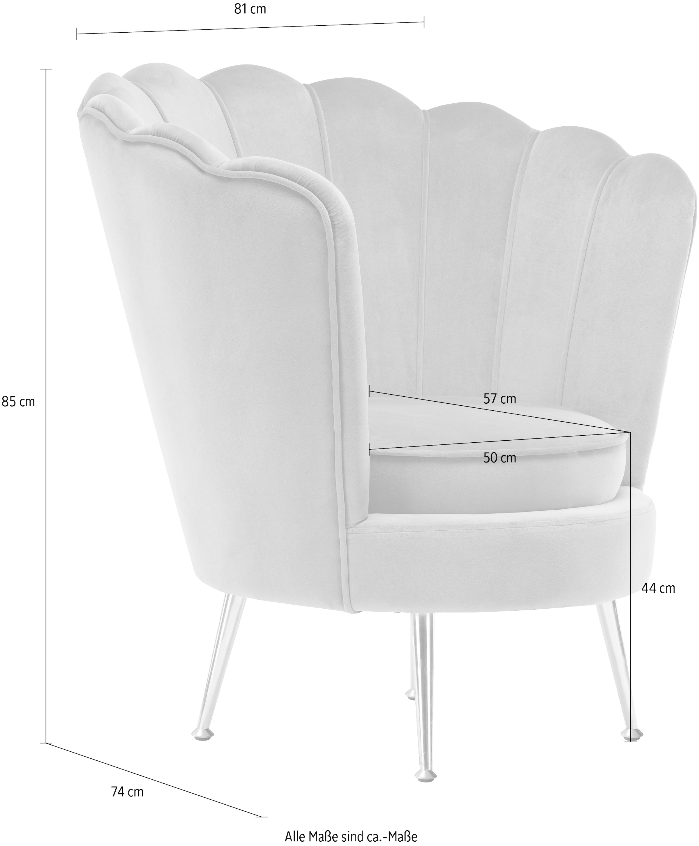 Kayoom Sessel »Sofa Barbara 125, hochwertiger Velvet-Stoff mit samtweicher Haptik« 1 Stk. tlg. Angesagtes 1-Sitzer-Sofa, Mini Sofa, Möbelfüsse höhenverstellbar