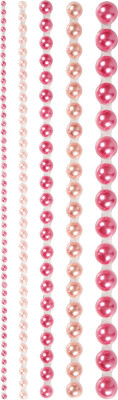 Halvperler - Selvklæbende - Pink - Str. 2-8 MM - 140 Stk