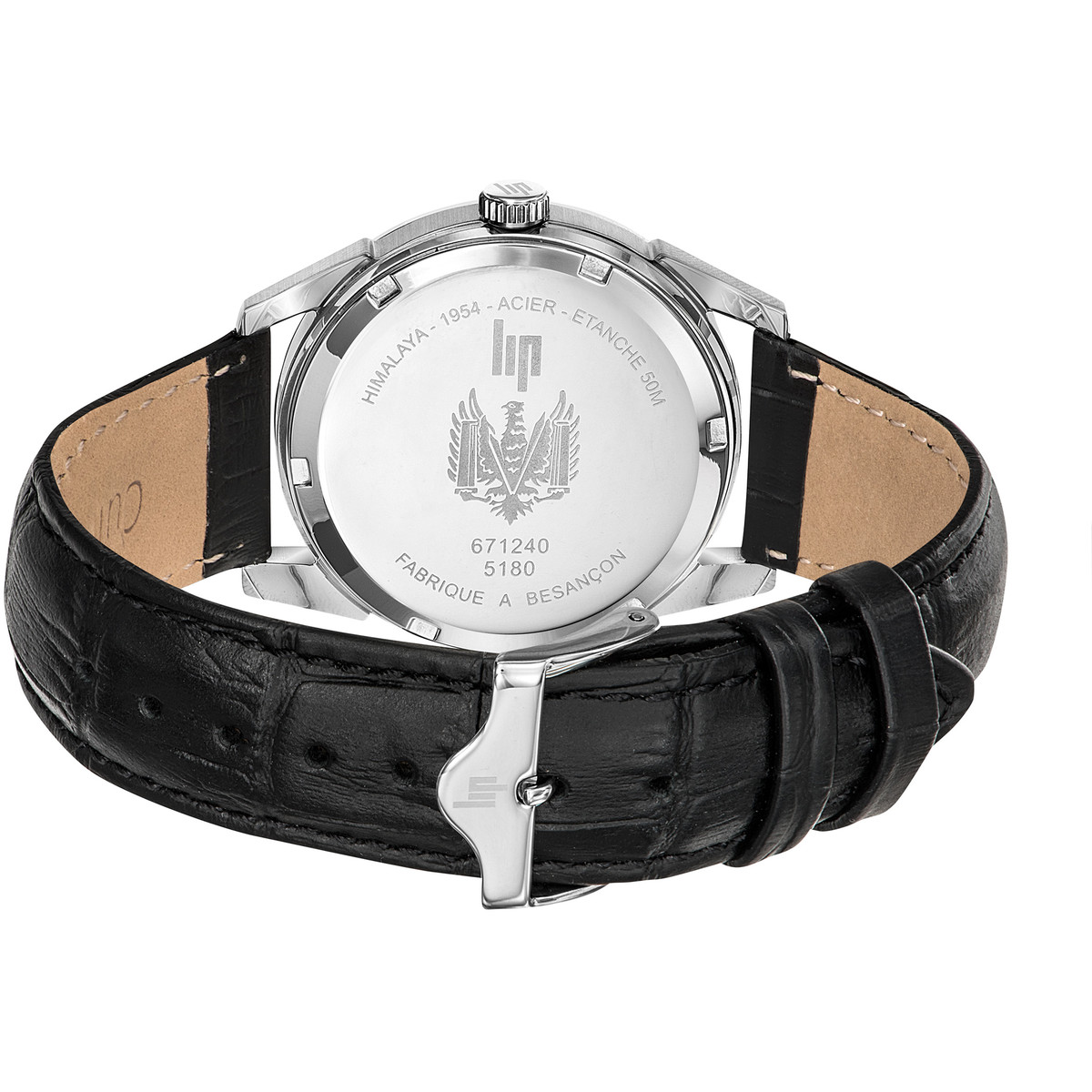 Montre Lip homme acier bracelet cuir