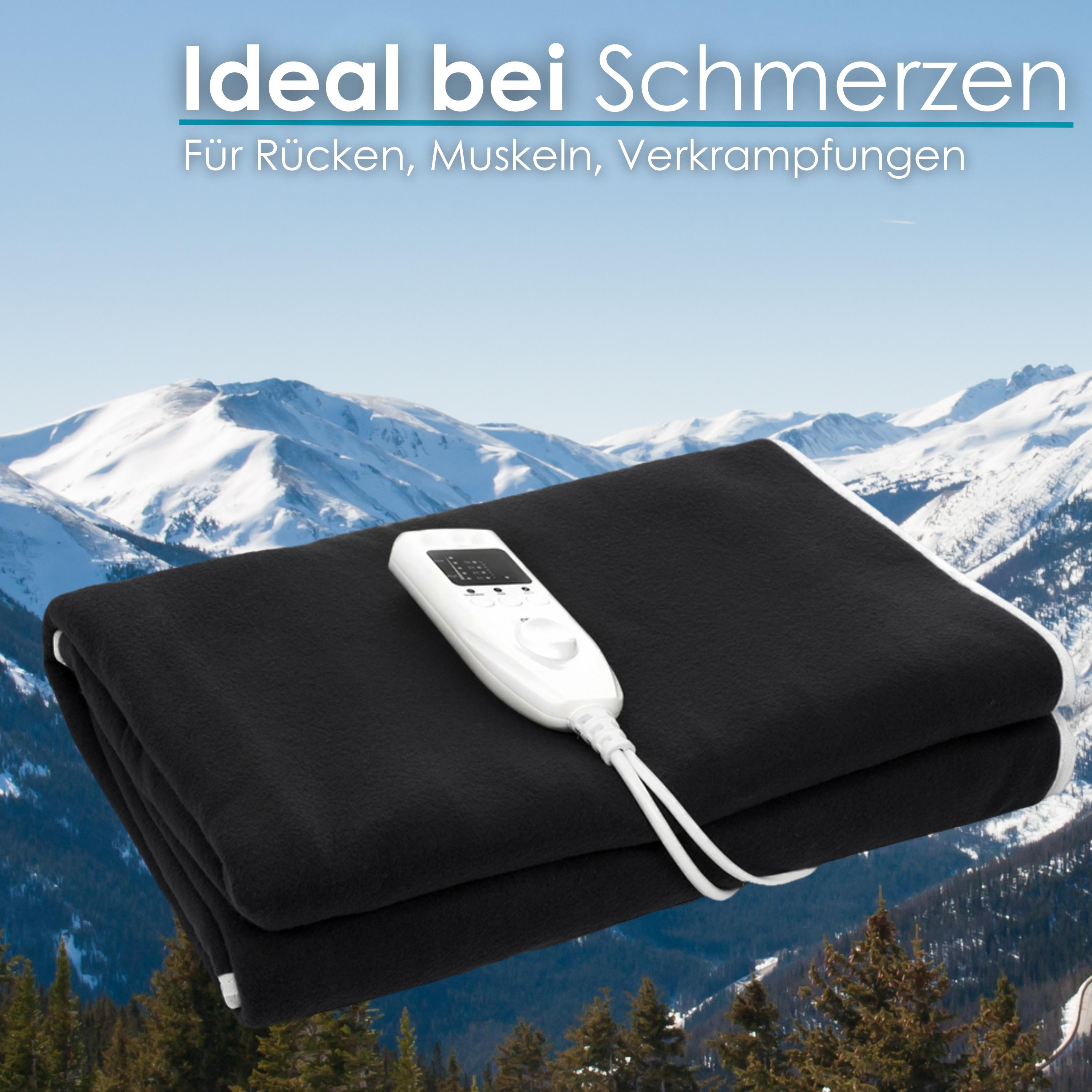 Zilan Elektrische Heizdecke mit Timer Wärmedecke 150x80cm schwarz