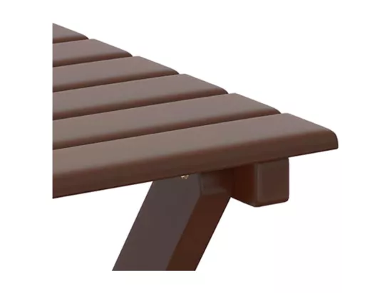 Chaises à bascule lot de 2 table pliable marron massif peuplier