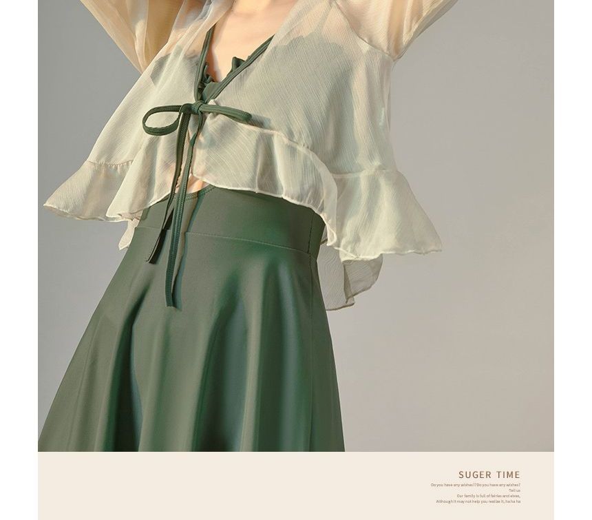 Starleraid - Set: Ruffle zwemjurk + cover-up