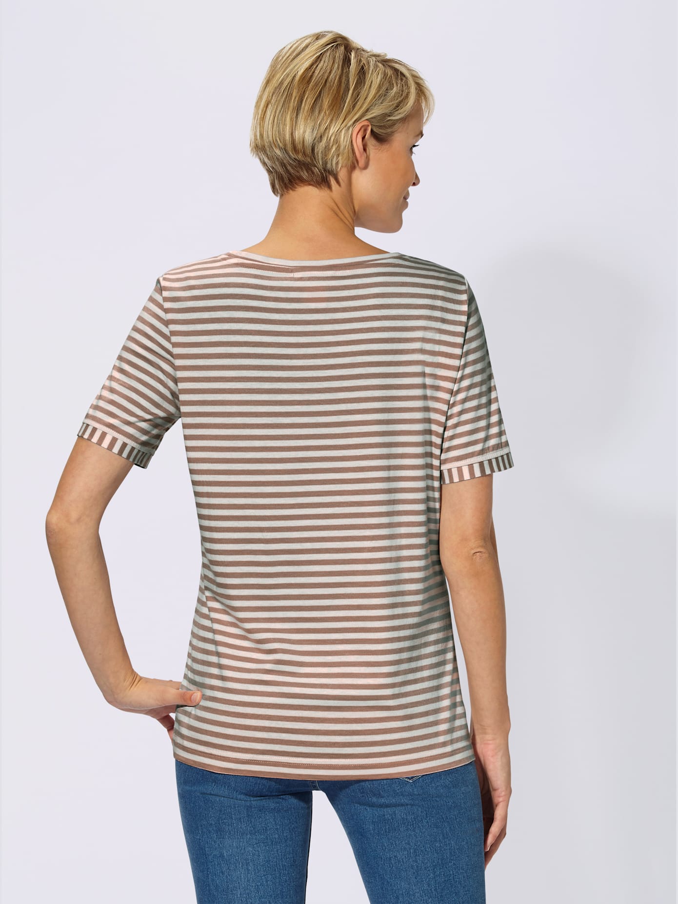 T-shirt femme rayures col rond