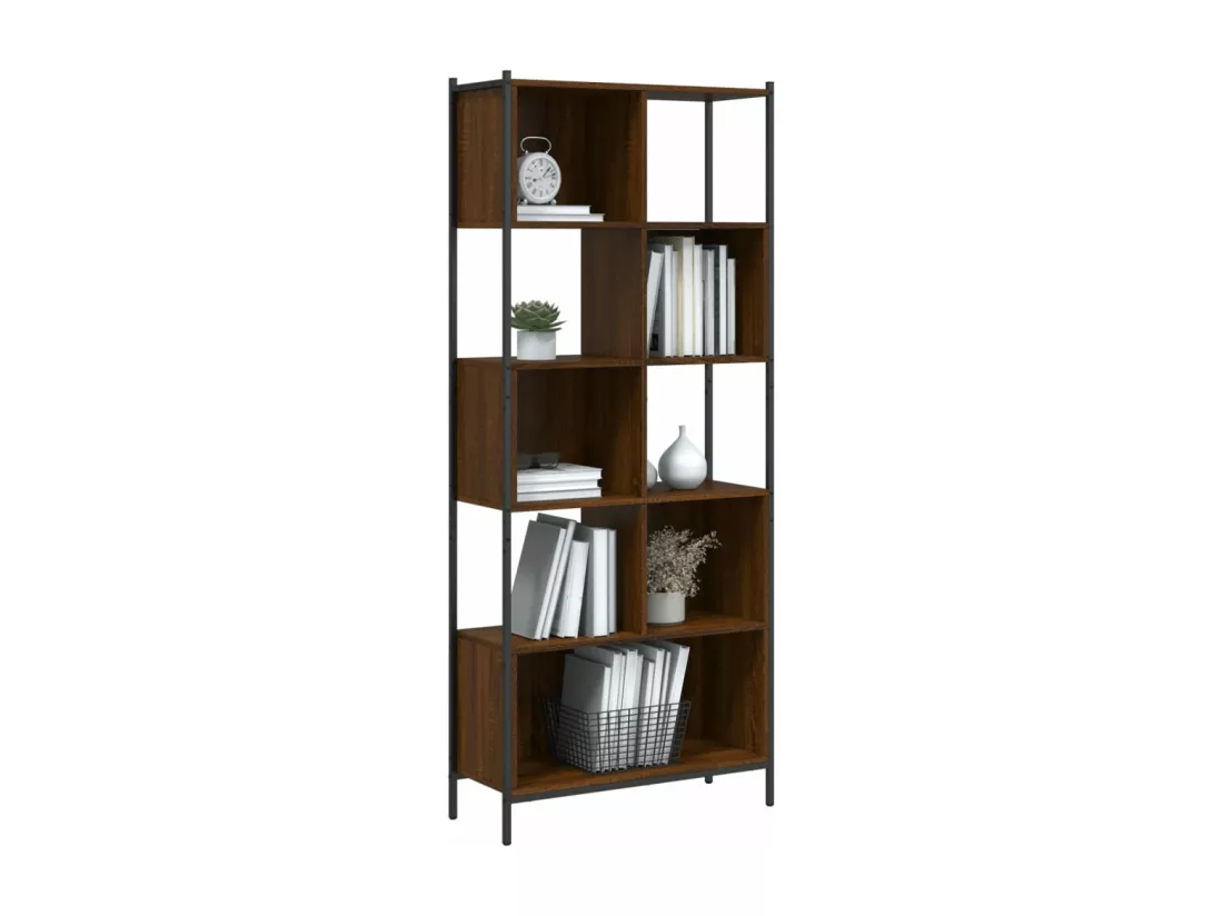 Bibliothèque chêne marron 72x28x172 cm bois d'ingénierie