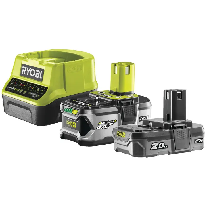 RYOBI RC18120-242X 2 x 18V OnePlus 4.0Ah and 2.0Ah Batteries - Quick Charger 2.0Ah