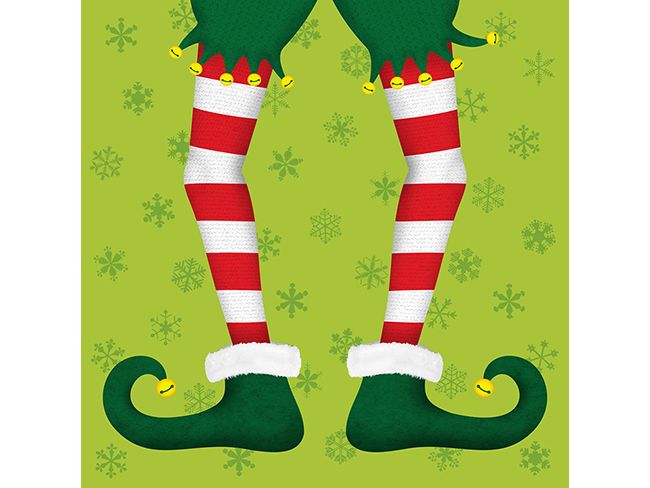 Braun   Company Weihnachtsservietten Jack the Elf Mehrfarbi 3-lagige Papierservietten