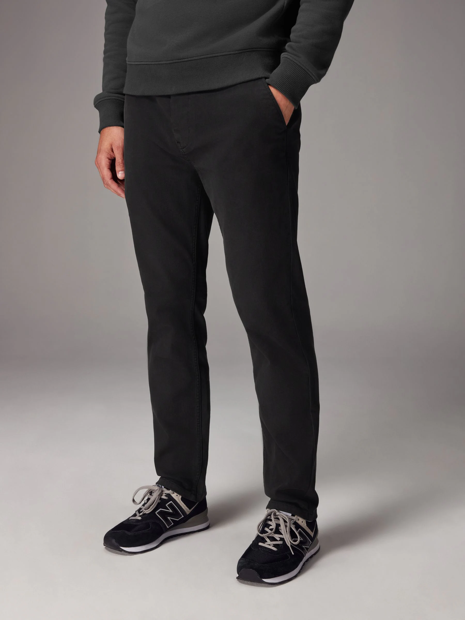 Zwart - Slim Fit - Motionflex chino