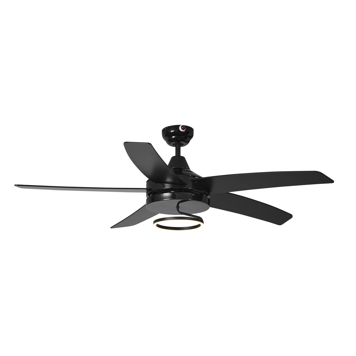 Plafondventilator zwart 132cm incl. LED met afstandbediening - Cool Anello