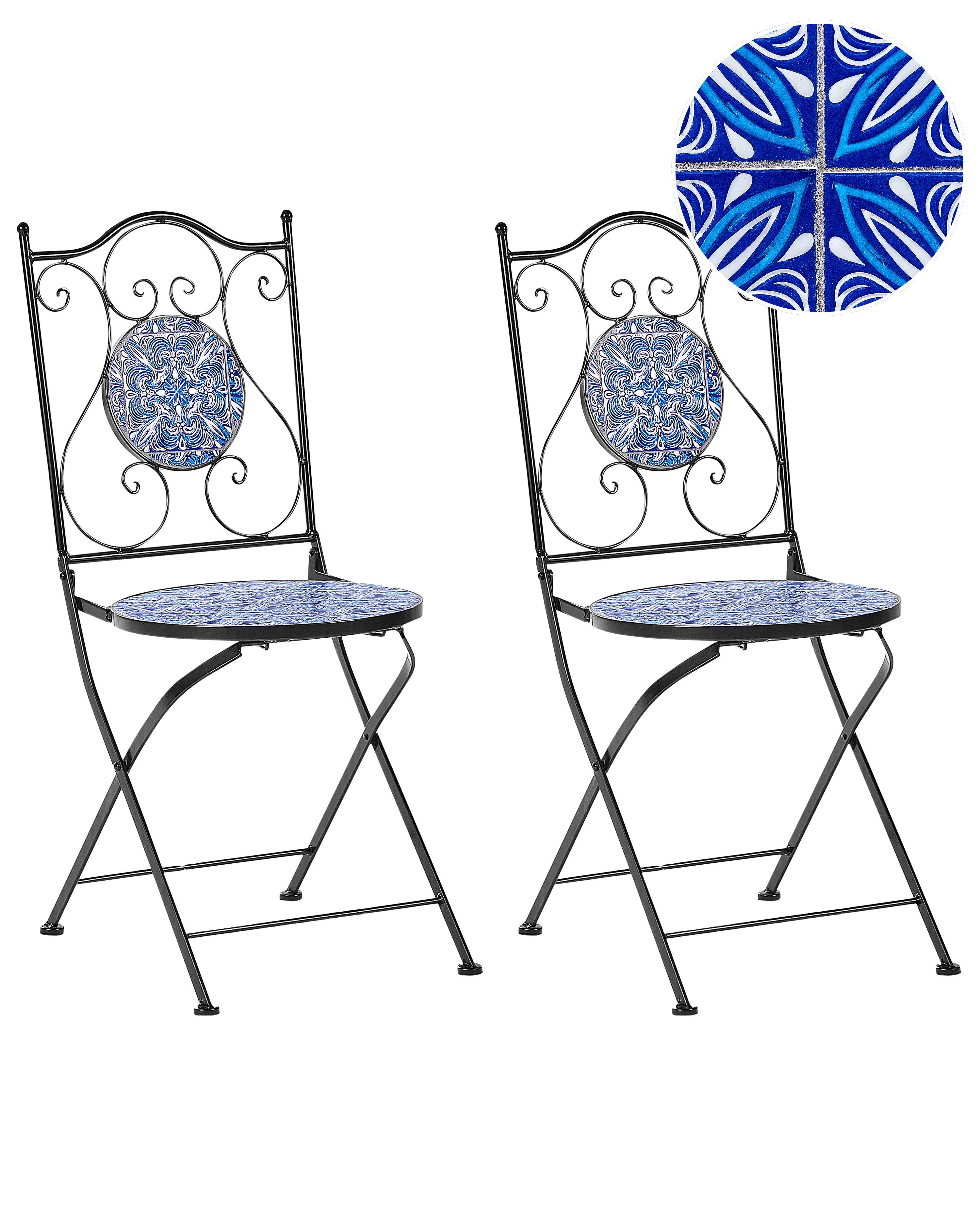 Set van 2 tuinstoelen CIGLIANO Metaal Zwart