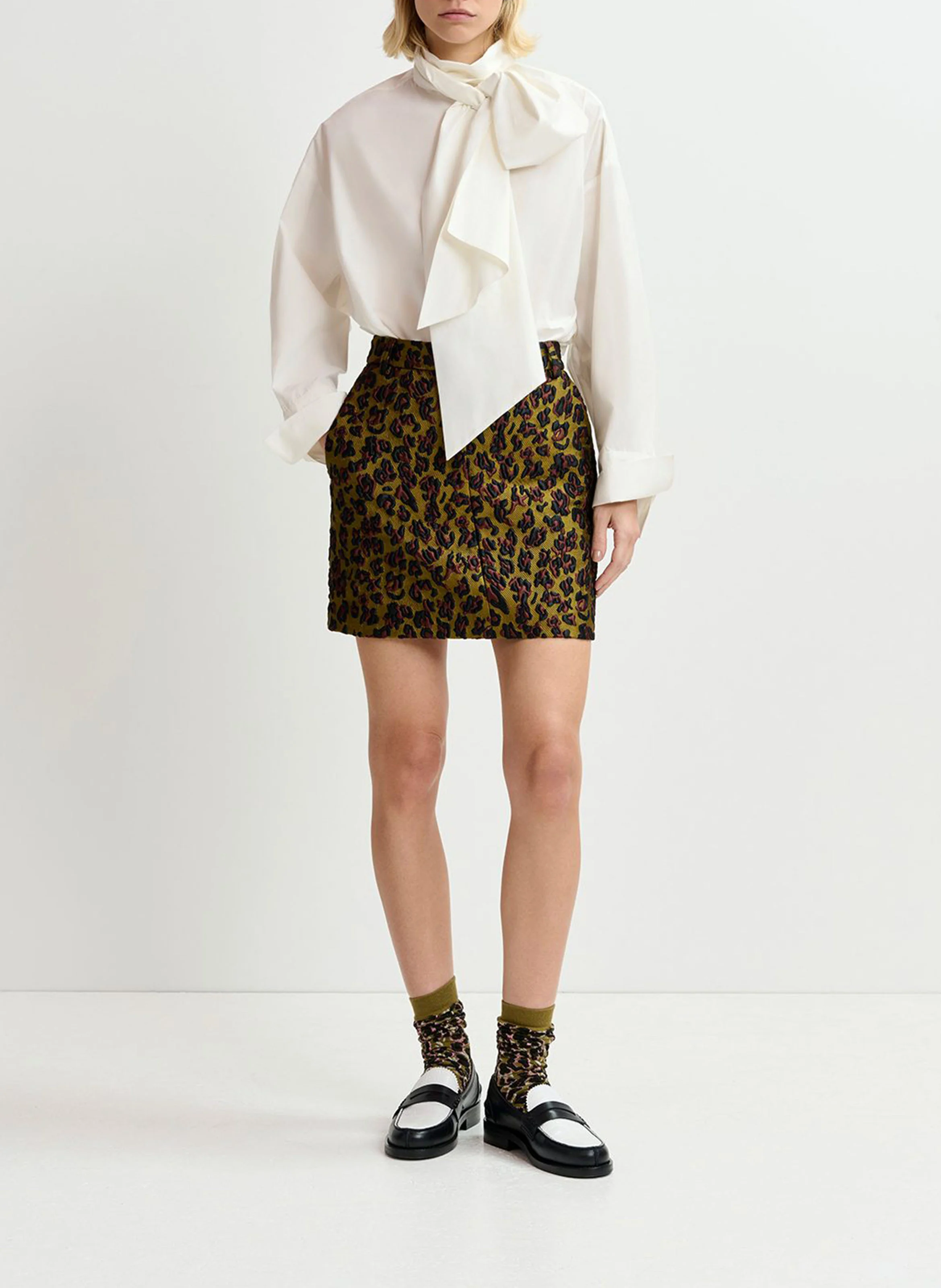 GENERIC2 - Jupe courte en jacquard imprimé | Vert