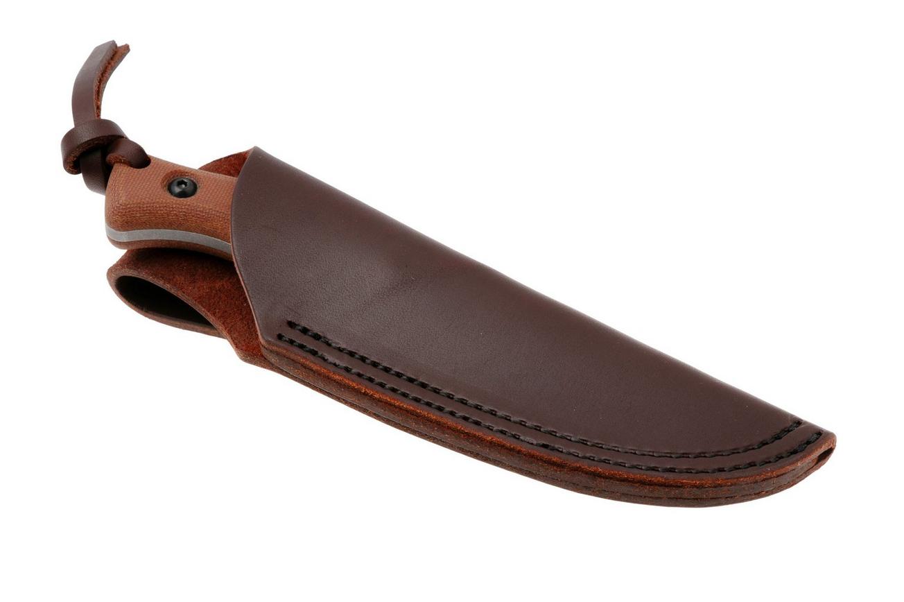CRKT Bugsy Stonewash 3600 Brown Micarta vaststaand mes, Kaila Cumings design