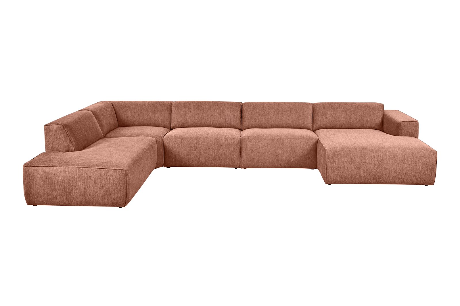 Enjoy U-sofa oppsett Åpen ende venstre liten, hjørne, 2-seter, sjeselong høyre liten i tekstil Brego 52 Magnolia med sorte ben