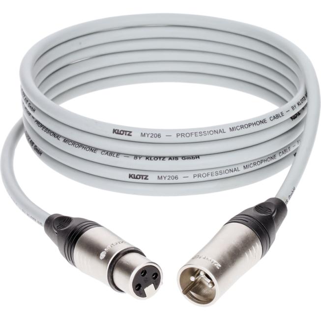 Klotz M1 K GR microfoonkabel 3p XLR F/M grijs 3 meter