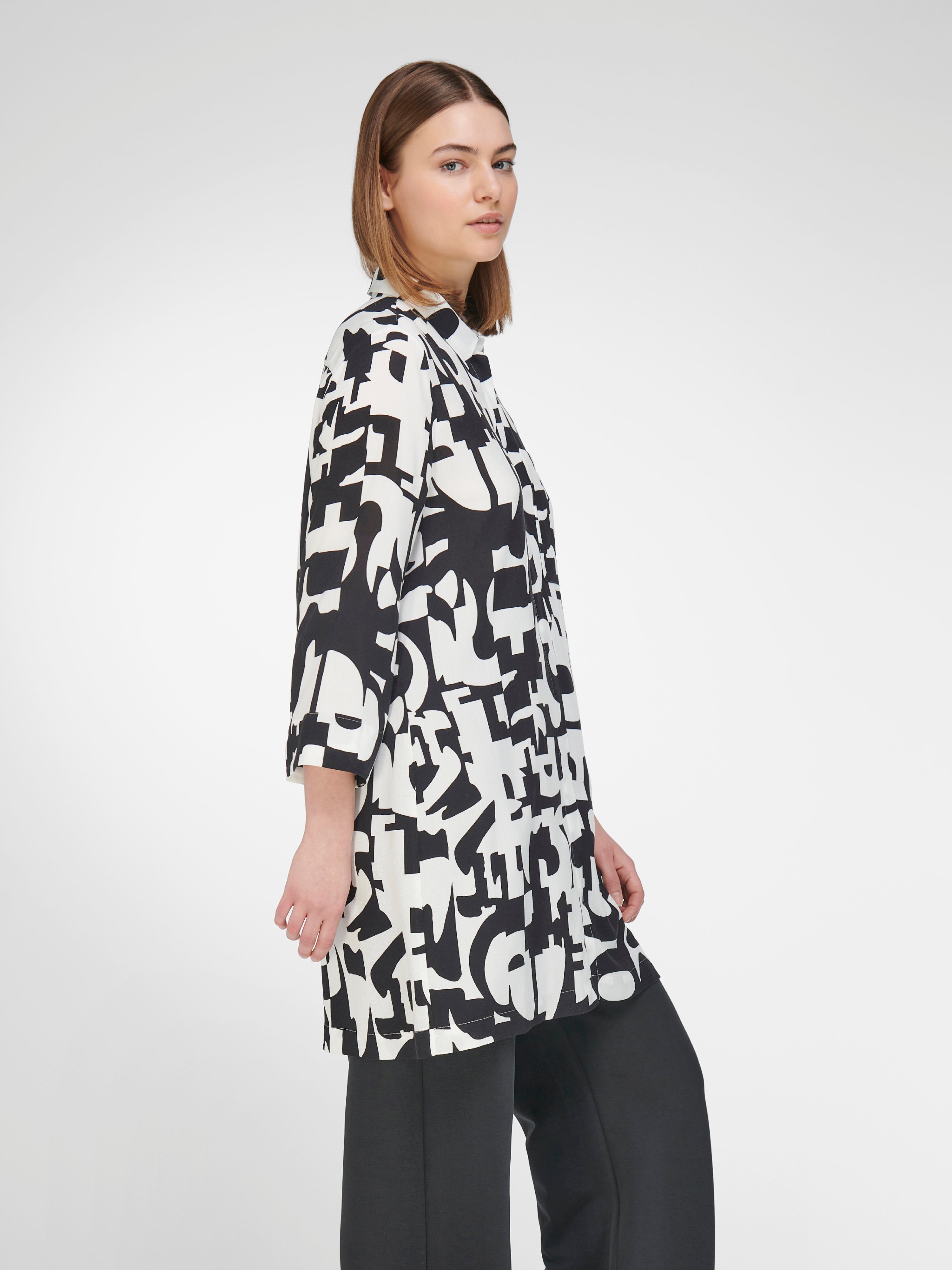 Long-Bluse mit 3/4-Arm