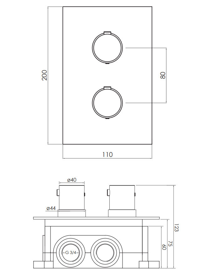 Brauer Gunmetal Edition inbouw douchethermostaat 3-weg gunmetal geborsteld PVD