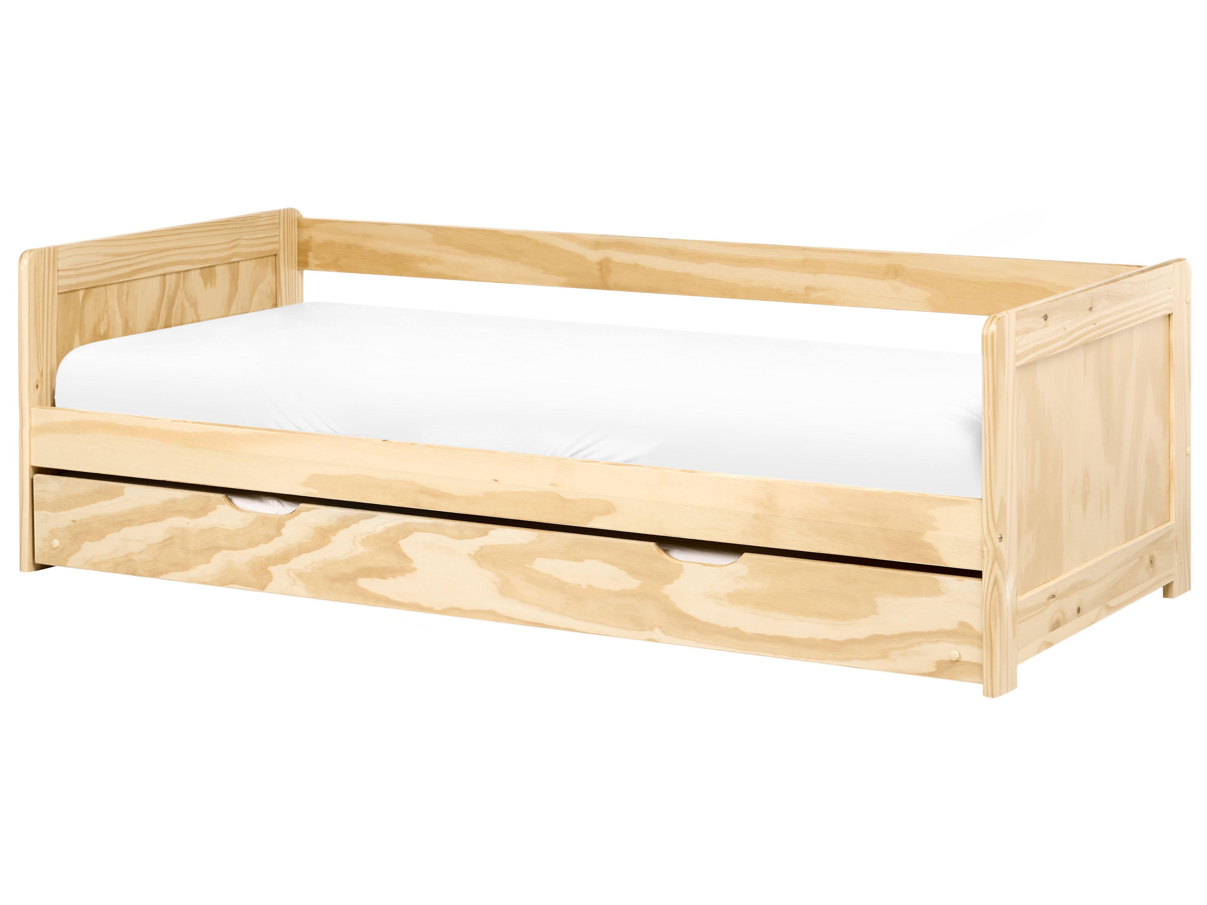 Onderschuifbed Dennenhout GRAVELINES 90 x 200 cm Lichtbruin