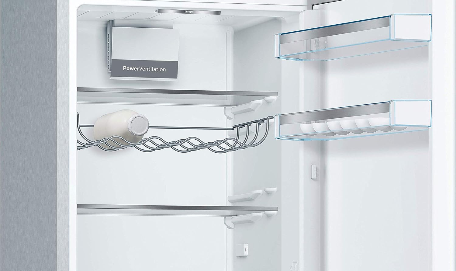 Bosch KGE36AICA Serie 6 Kühl-Gefrier-Kombination, 186 x 60 cm, 214 L Kühlen & 88 L Gefrieren, VitaFresh längere Frische, LowFrost seltener abtauen, LED-Beleuchtung gleichmäßige Ausleuchtung