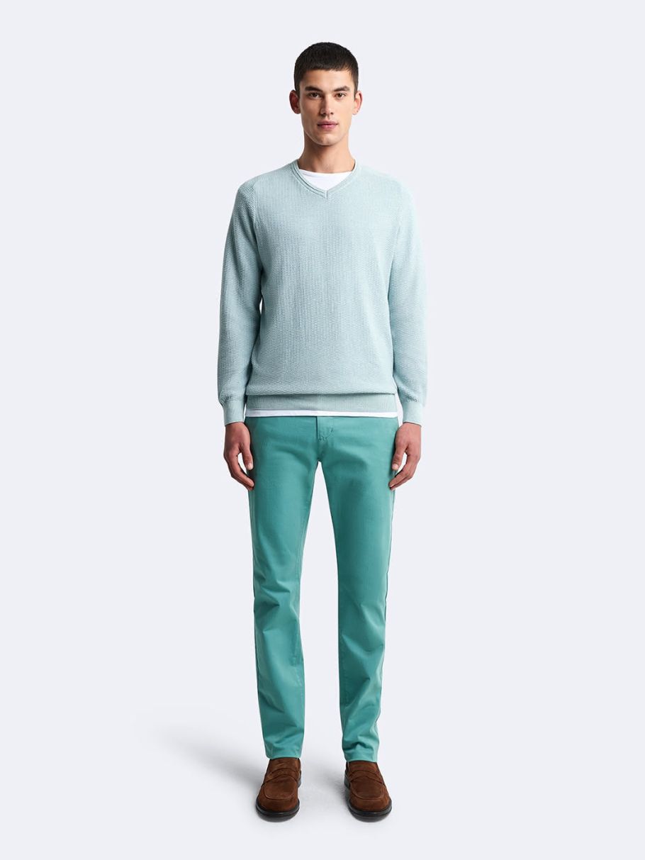 Pull col V en coton